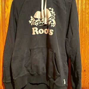 Men’s Roots Black Hoodie with White Logo